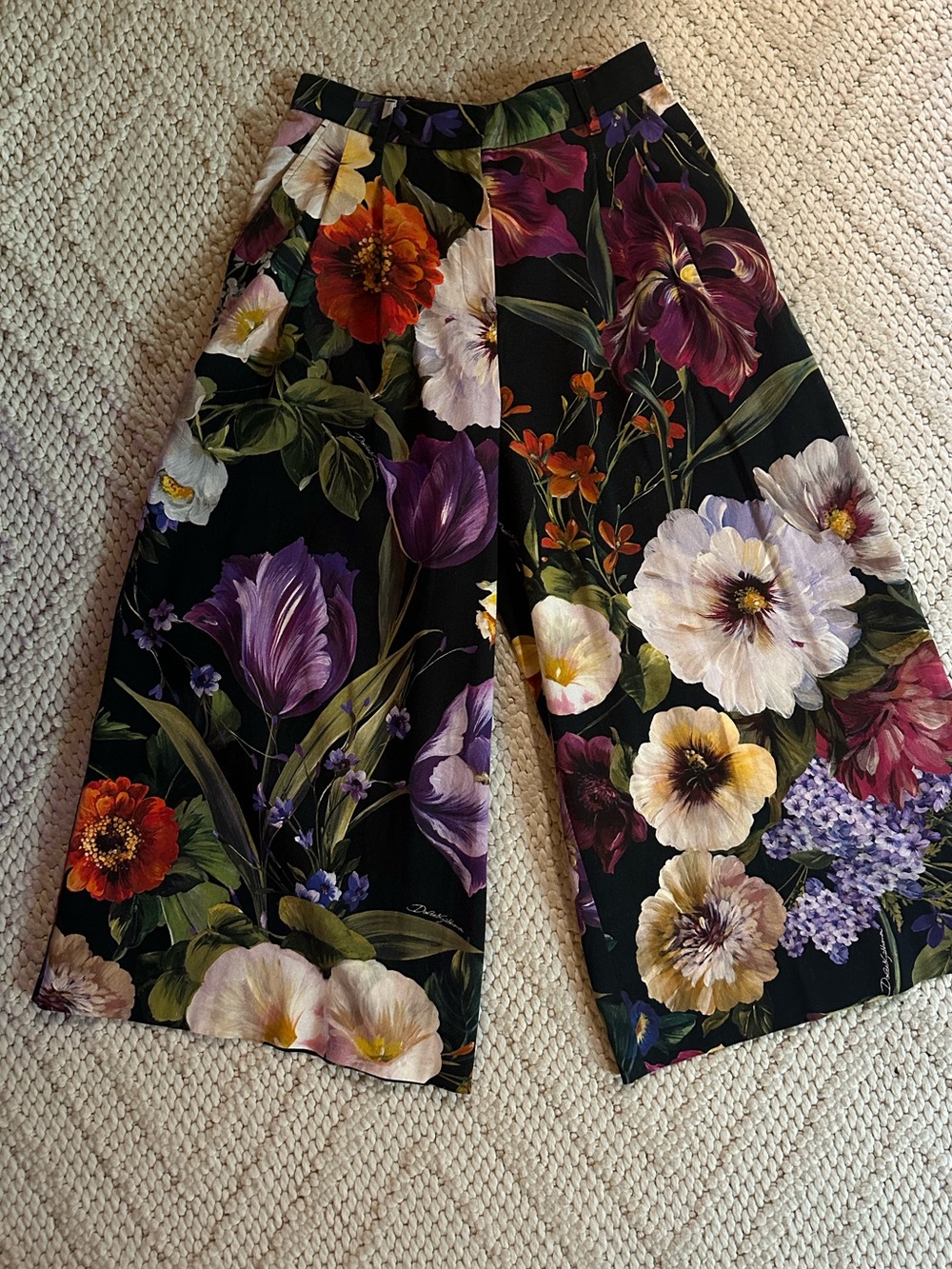 Dolce & Gabbana Black Floral-Trim Top with Multicolor Accents - Picture 3 of 3